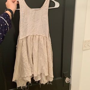 Free People Cream Flowy Tank